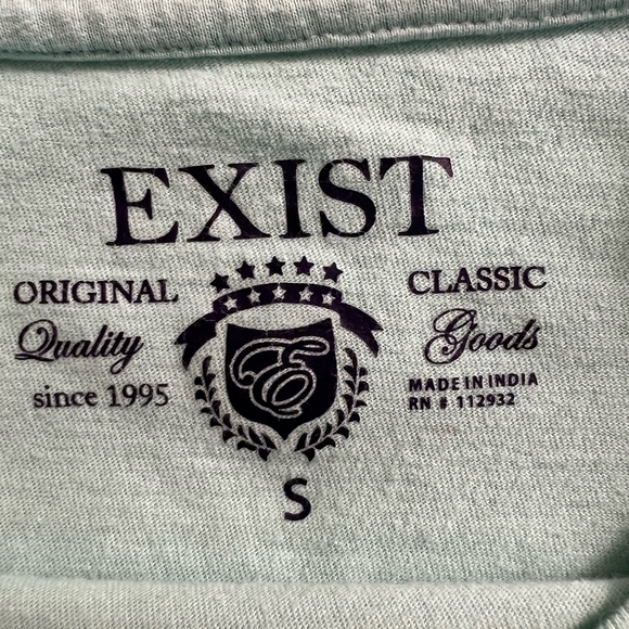 Exist Aqua long-sleeve Tee with Retro Sleeve Stripes - Picture 3 of 5